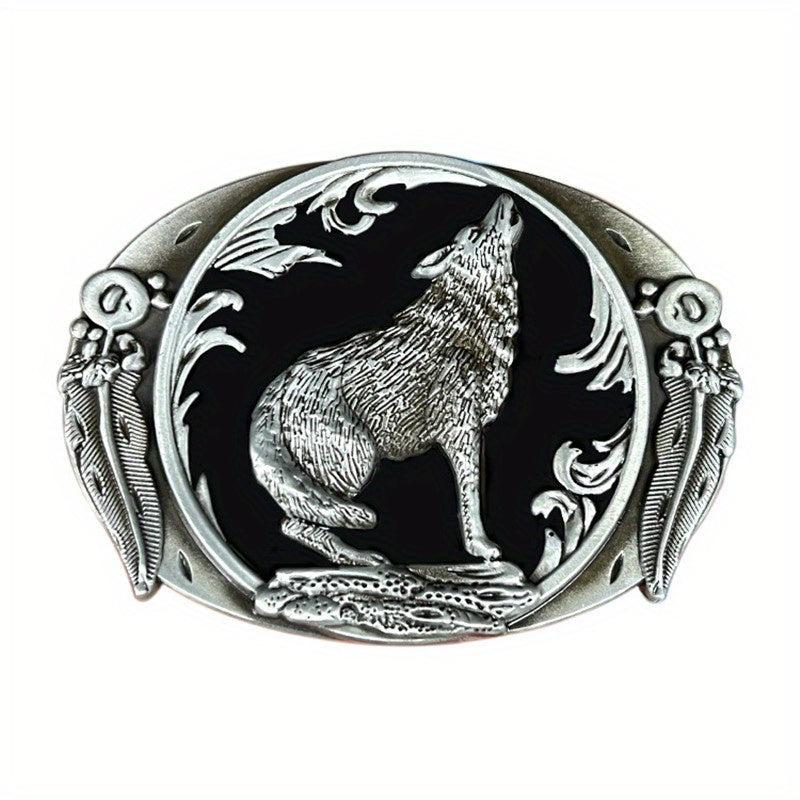 Vintage Wolf Belt Buckle Western Cowboy European American Hot
