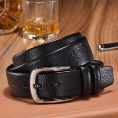 Genuine Leather Men's Needle Buckle Belt