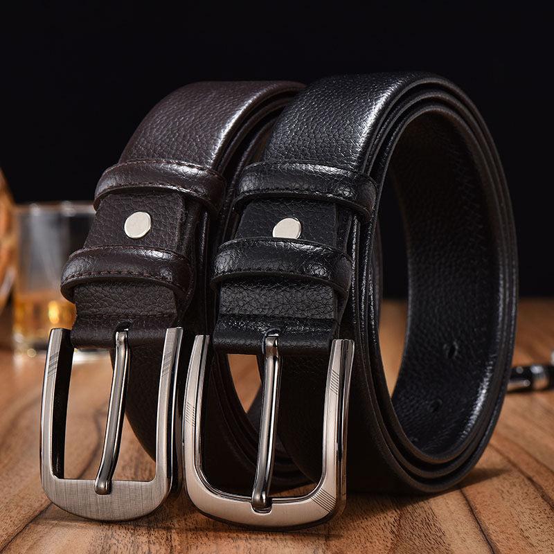 Genuine Leather Men's Needle Buckle Belt