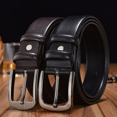 Genuine Leather Men's Needle Buckle Belt