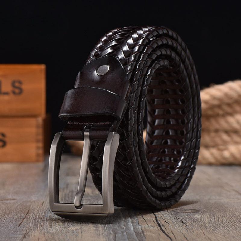 Men's Leather Belt Braided Belt Husband Boyfriends Birthday
