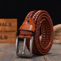 Men's Leather Belt Braided Belt Husband Boyfriends Birthday
