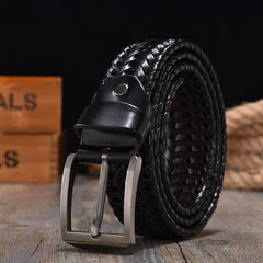 Men's Leather Belt Braided Belt Husband Boyfriends Birthday