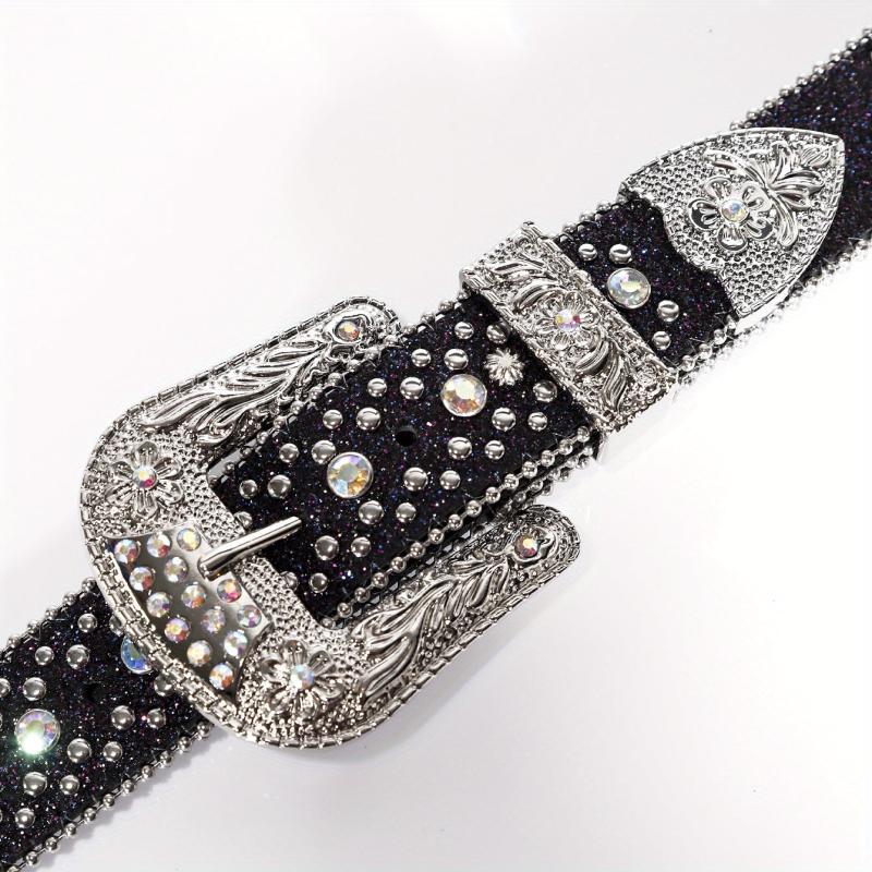 Unisex Rhinestone Belt with Pin Buckle
