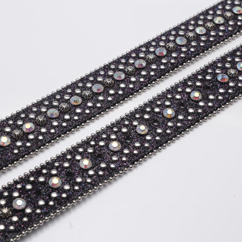 Unisex Rhinestone Belt with Pin Buckle