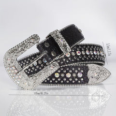 Unisex Rhinestone Belt with Pin Buckle