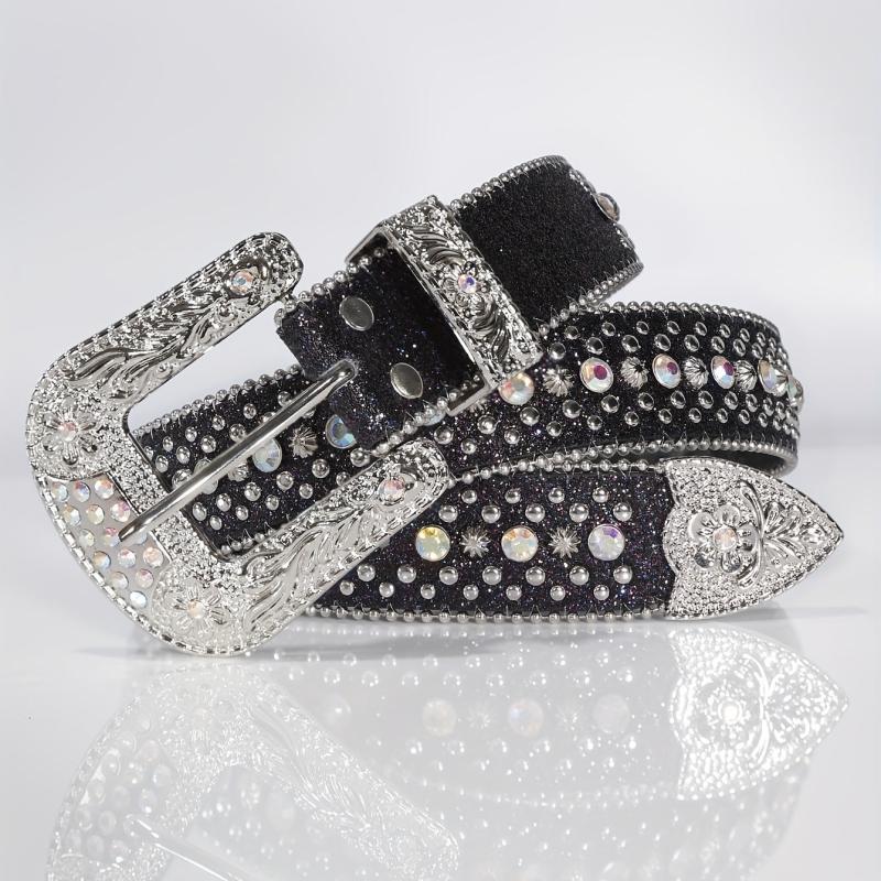 Unisex Rhinestone Belt with Pin Buckle