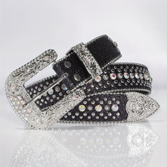 Unisex Rhinestone Belt with Pin Buckle