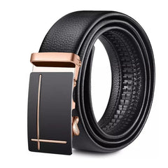Men's Leather Belt with Automatic Buckle