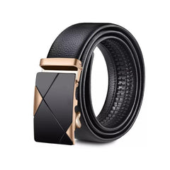 Men's Leather Belt with Automatic Buckle