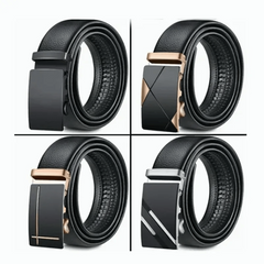 Men's Leather Belt with Automatic Buckle