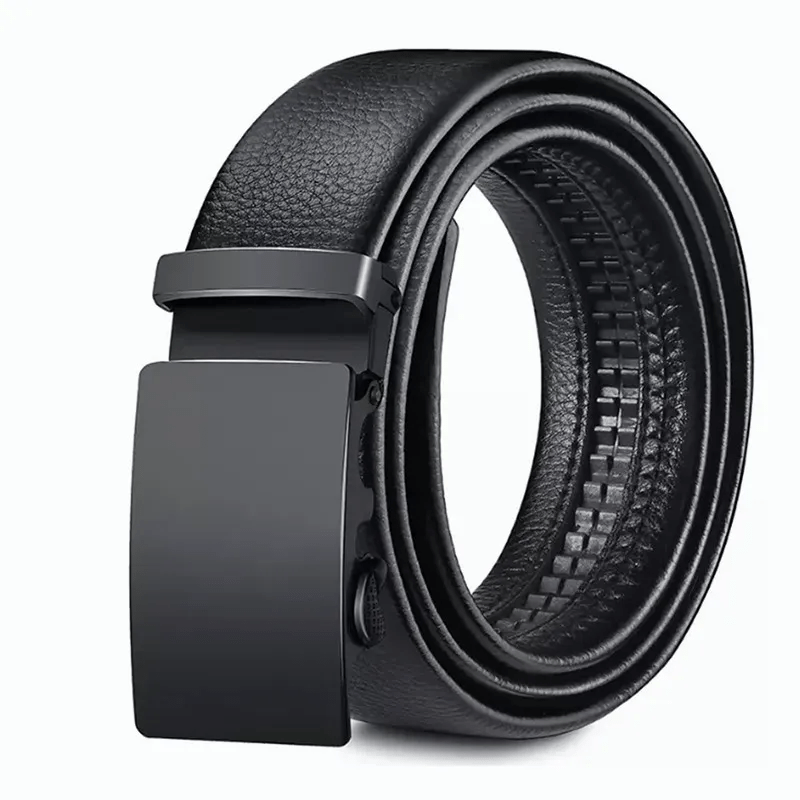 Men's Leather Belt with Automatic Buckle