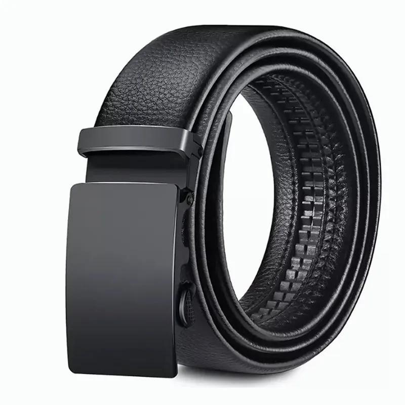 Men's Leather Belt with Automatic Buckle