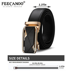 Men's Cowhide Automatic Business Leather Belt