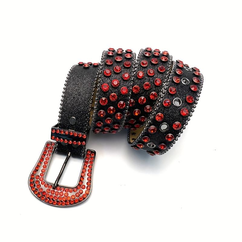 Y2K Style Bling Studded Rhinestone Belt For Men