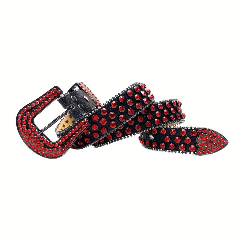 Y2K Style Bling Studded Rhinestone Belt For Men
