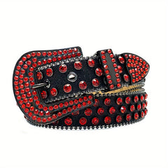 Y2K Style Bling Studded Rhinestone Belt For Men