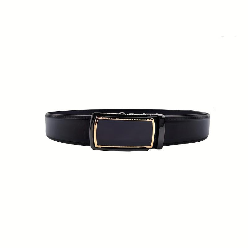 Men's Leather Belt Automatic Buckle Business Waist Strap