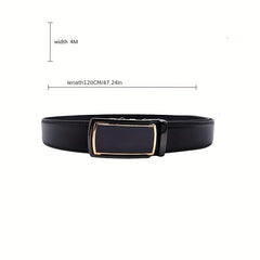 Men's Leather Belt Automatic Buckle Business Waist Strap