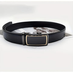 Men's Leather Belt Automatic Buckle Business Waist Strap