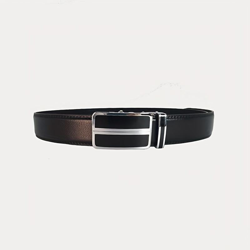 Men's Leather Belt Automatic Buckle Business Suit Waist Strap