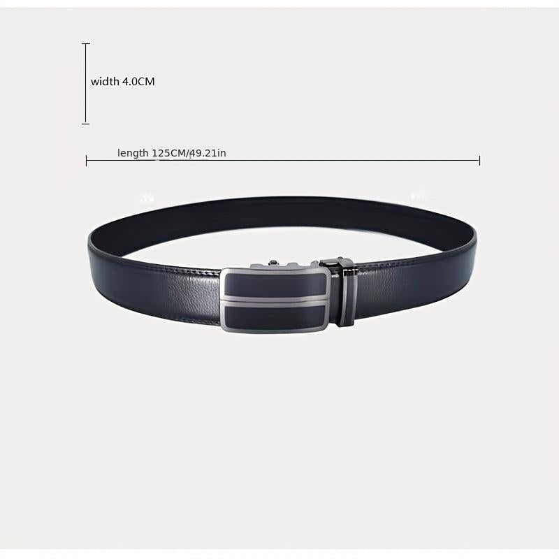 Men's Leather Belt Automatic Buckle Business Suit Waist Strap