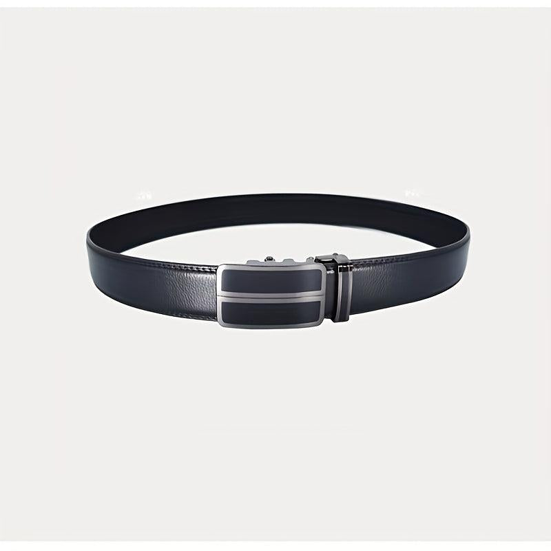 Men's Leather Belt Automatic Buckle Business Suit Waist Strap