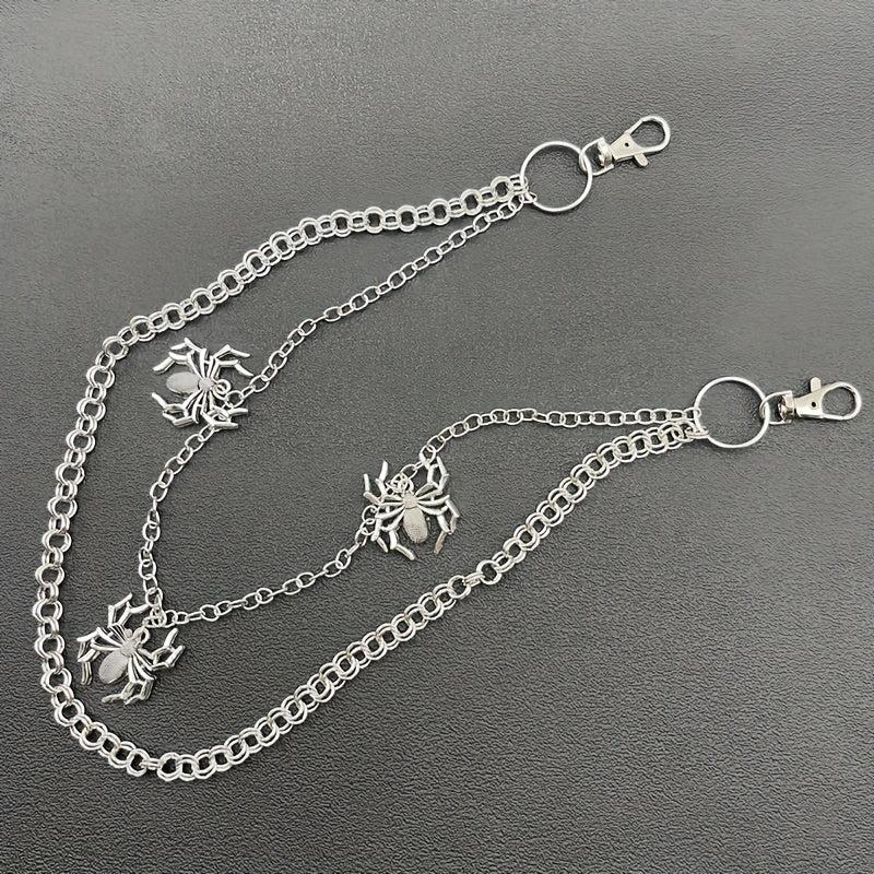 Men's Pants Chains Spider Decoration Layered Hip Hop Pants Chains