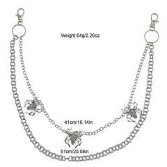 Men's Pants Chains Spider Decoration Layered Hip Hop Pants Chains