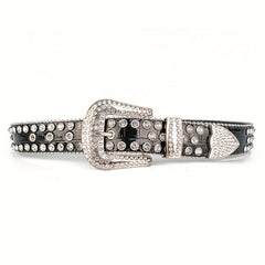Rhinestone Jeans Belt Casual Decorative For Men