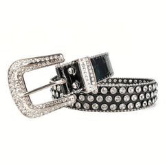 Rhinestone Jeans Belt Casual Decorative For Men