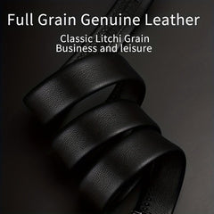 Men's Cowhide Automatic Buckle Business Casual Leather Belt