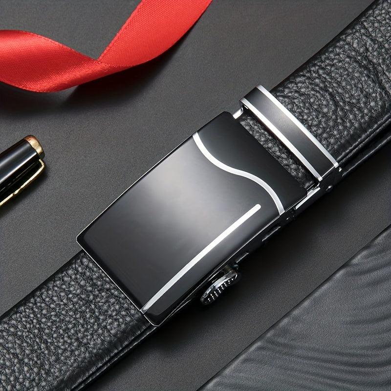 Men's Cowhide Automatic Buckle Business Casual Leather Belt