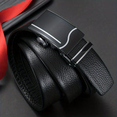 Men's Cowhide Automatic Buckle Business Casual Leather Belt