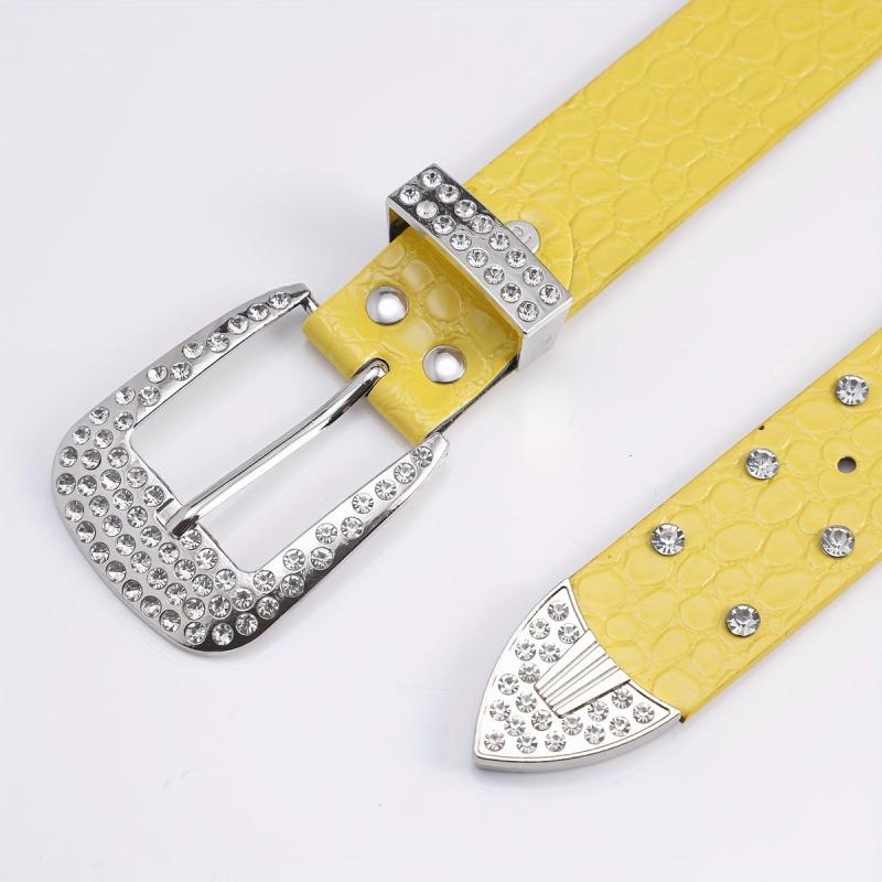 Sparkle Rhinestone Western Cowboy Belt for Jeans Dress