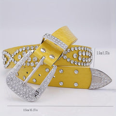 Sparkle Rhinestone Western Cowboy Belt for Jeans Dress