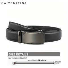 Men's Cowhide Leather Belt Automatic Buckle Business Casual Pants Belt