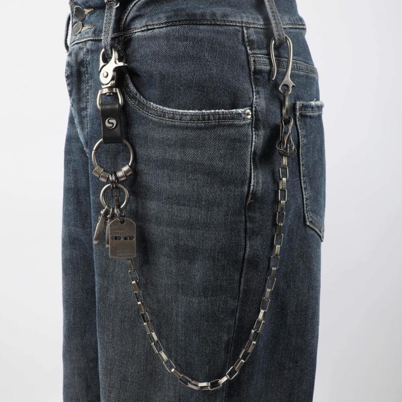 Men's Punk Hip Hop Skull Plaid Waist Chain