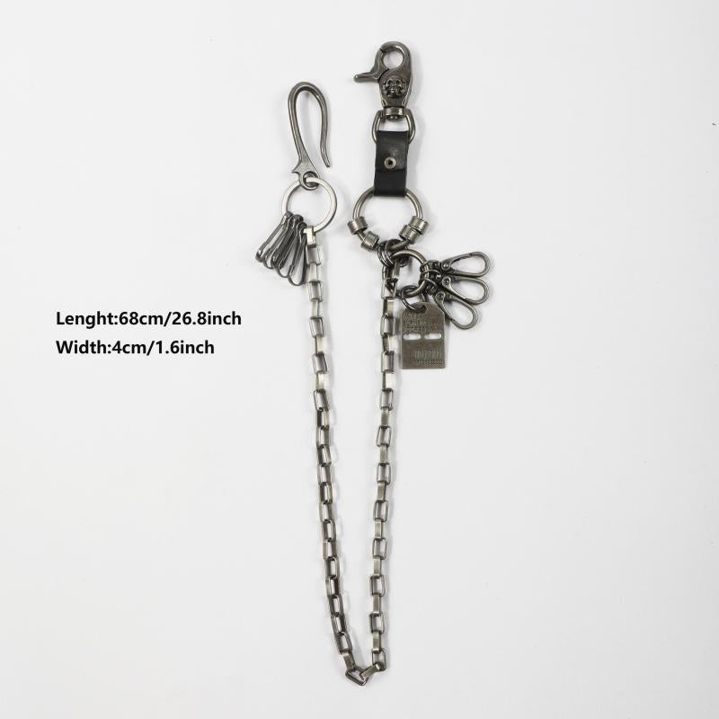 Men's Punk Hip Hop Skull Plaid Waist Chain