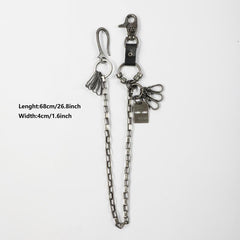 Men's Punk Hip Hop Skull Plaid Waist Chain