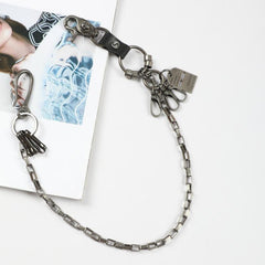 Men's Punk Hip Hop Skull Plaid Waist Chain