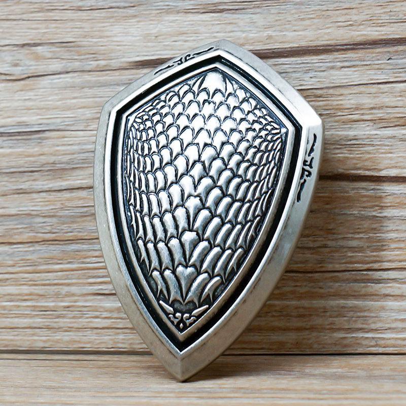 Retro Shield Belt Buckle Ancient Silver Cowboy Buckle Jean Accessories DIY Craft