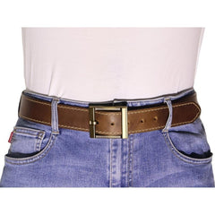 Antique Bronze Square Buckle Width 40mm Casual Leather Belt