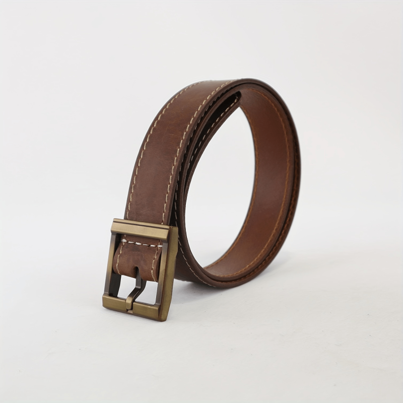 Antique Bronze Square Buckle Width 40mm Casual Leather Belt