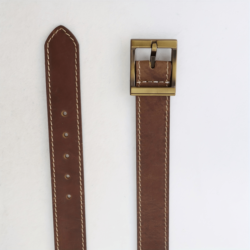 Antique Bronze Square Buckle Width 40mm Casual Leather Belt