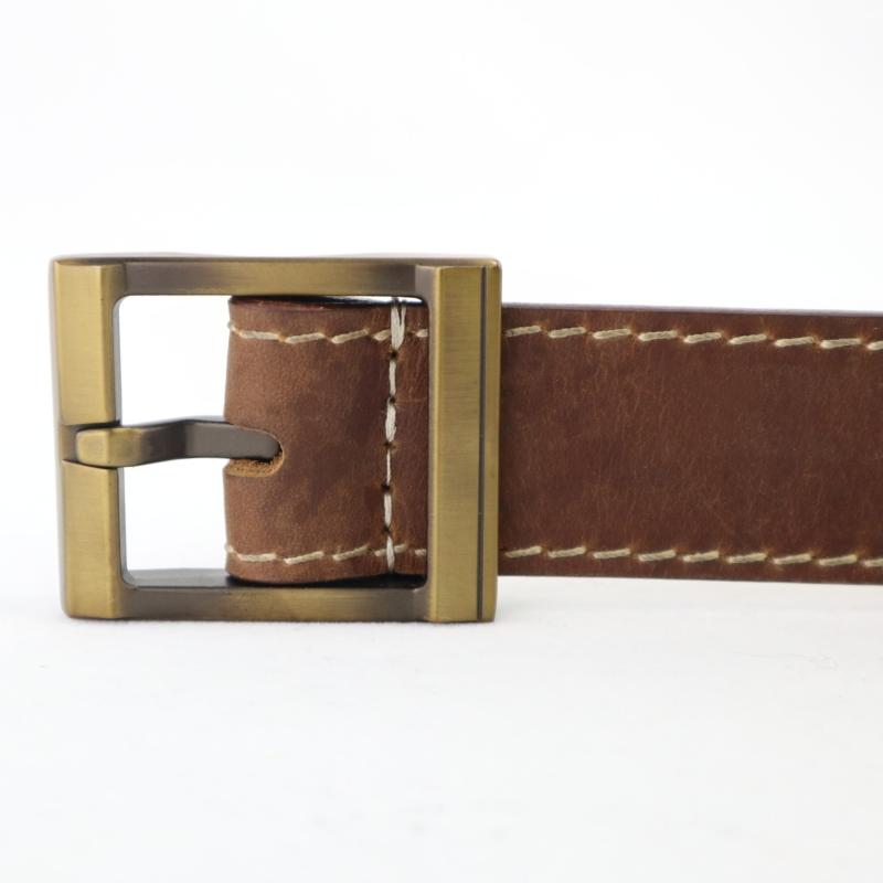 Antique Bronze Square Buckle Width 40mm Casual Leather Belt