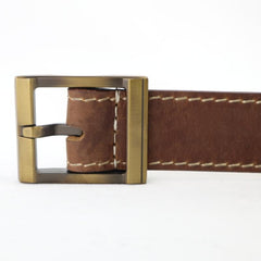 Antique Bronze Square Buckle Width 40mm Casual Leather Belt