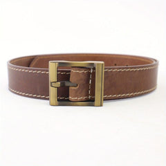 Antique Bronze Square Buckle Width 40mm Casual Leather Belt