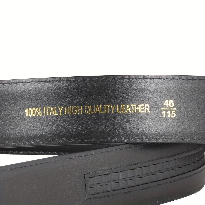 Men's Leather Belt Automatic Buckle Waist Strap