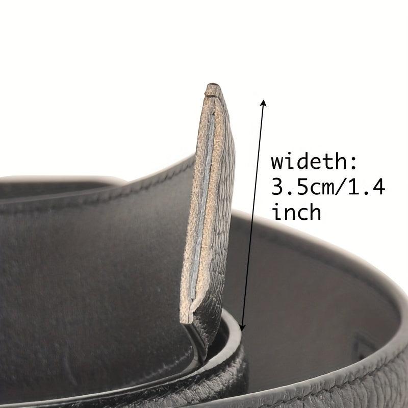 Men's Leather Belt Automatic Buckle Waist Strap